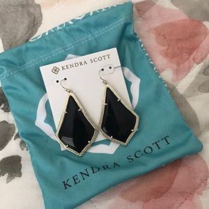 Kendra Scott black and gold earrings